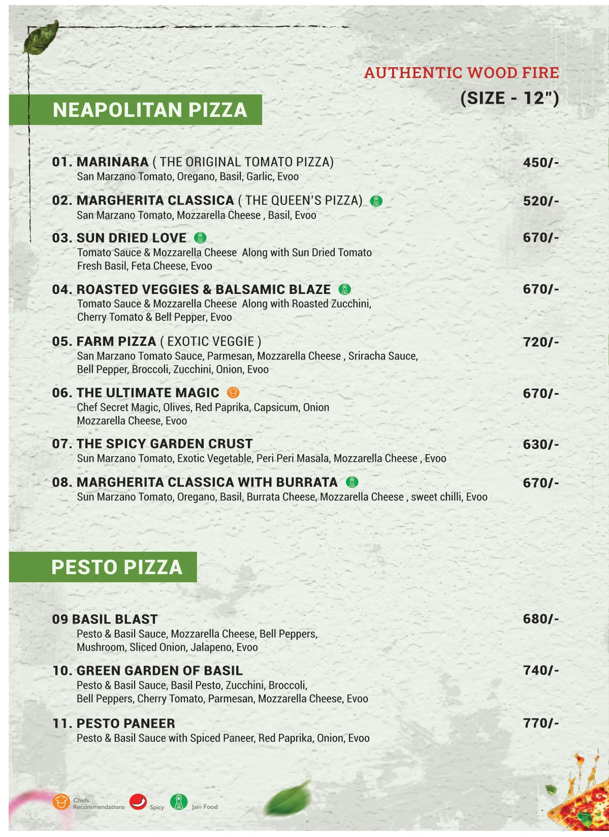 Menu page